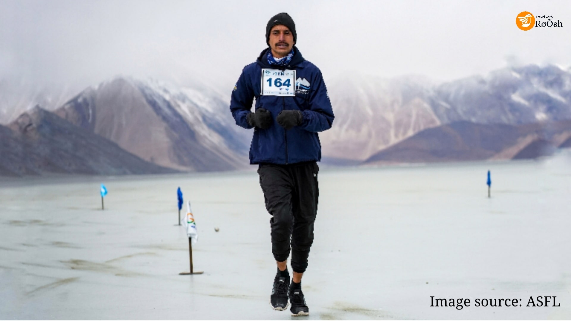 Mr. Arshad, Winner of first-ever Pangong frozen lake marathon 2023